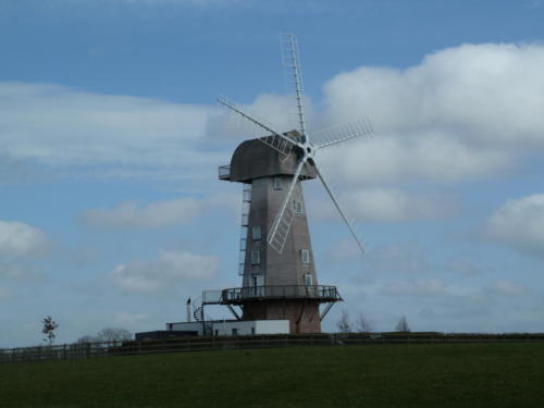 Sandhurst Windmill against a background of cumulus